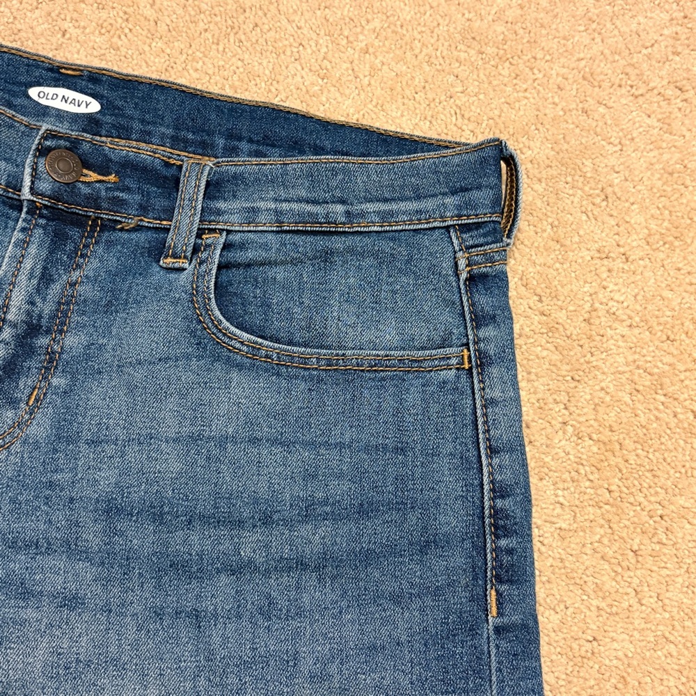 Old Navy Blue Denim Shorts Womens Size 10 Cuffed Mid Rise Festival Summer Jean - Picture 9 of 11